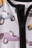 Black Racing Zip Bamboo Romper - Aaria Tees Aaria Tees