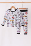Black Racing Bamboo Pajama Set Aaria Tees