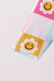 Blue smiling checkered ruffle bamboo romper - Aaria Tees Aaria Tees