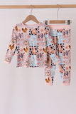 Pink Farm Animals Bamboo Pajama Set - Aaria Tees Aaria Tees
