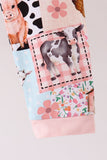 Pink Farm Animals Bamboo Pajama Set - Aaria Tees Aaria Tees