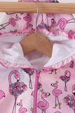 Pink Flamingo Ruffle Raincoat - Aaria Tees Aaria Tees