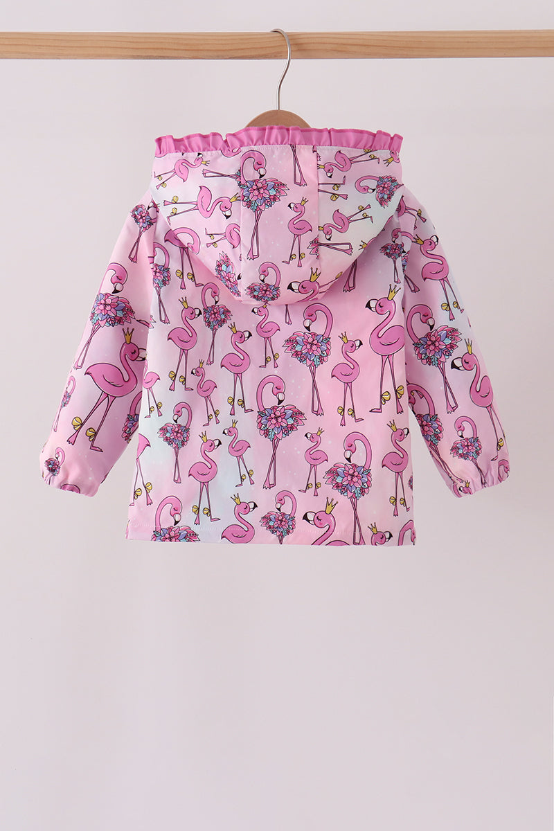 Pink Flamingo Ruffle Raincoat - Aaria Tees Aaria Tees