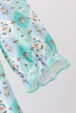 Green santa print ruffle dress - Aaria Tees Aaria Tees