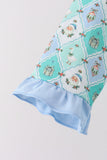 Green santa print ruffle pajama set - Aaria Tees Aaria Tees