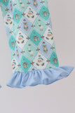 Green santa print ruffle pajama set - Aaria Tees Aaria Tees