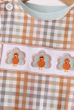 Sage Turkey Embroidery Plaid 2pc set Aaria Tees