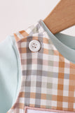 Sage Turkey Embroidery Plaid 2pc set Aaria Tees