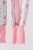 Pink bow cherry zipper bamboo romper - Aaria Tees Aaria Tees