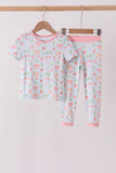 Pink bow cherry bamboo pajama set - Aaria Tees Aaria Tees