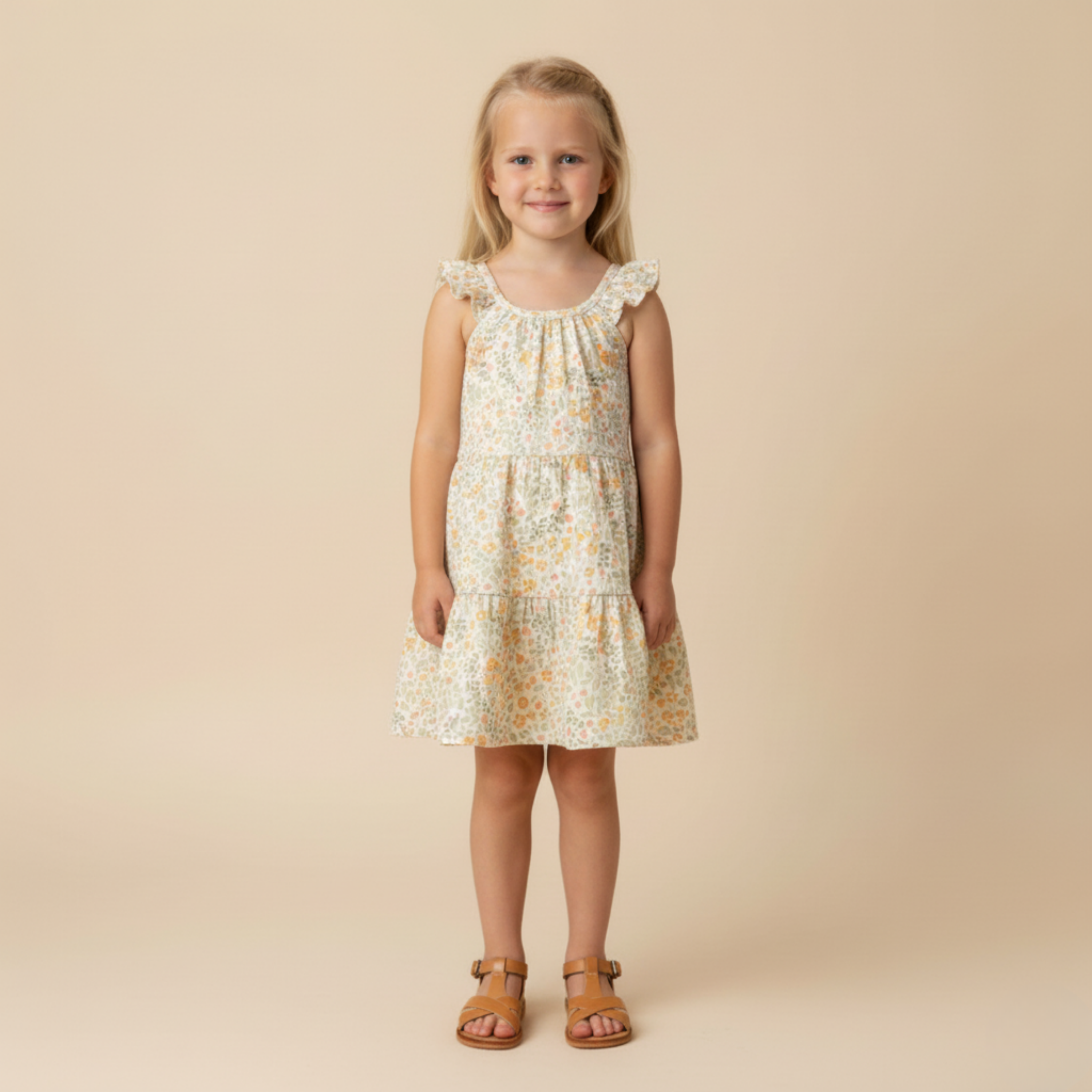 Organic Ruffle Tiered Dress - Bloomfield - Aaria Tees Aaria Tees