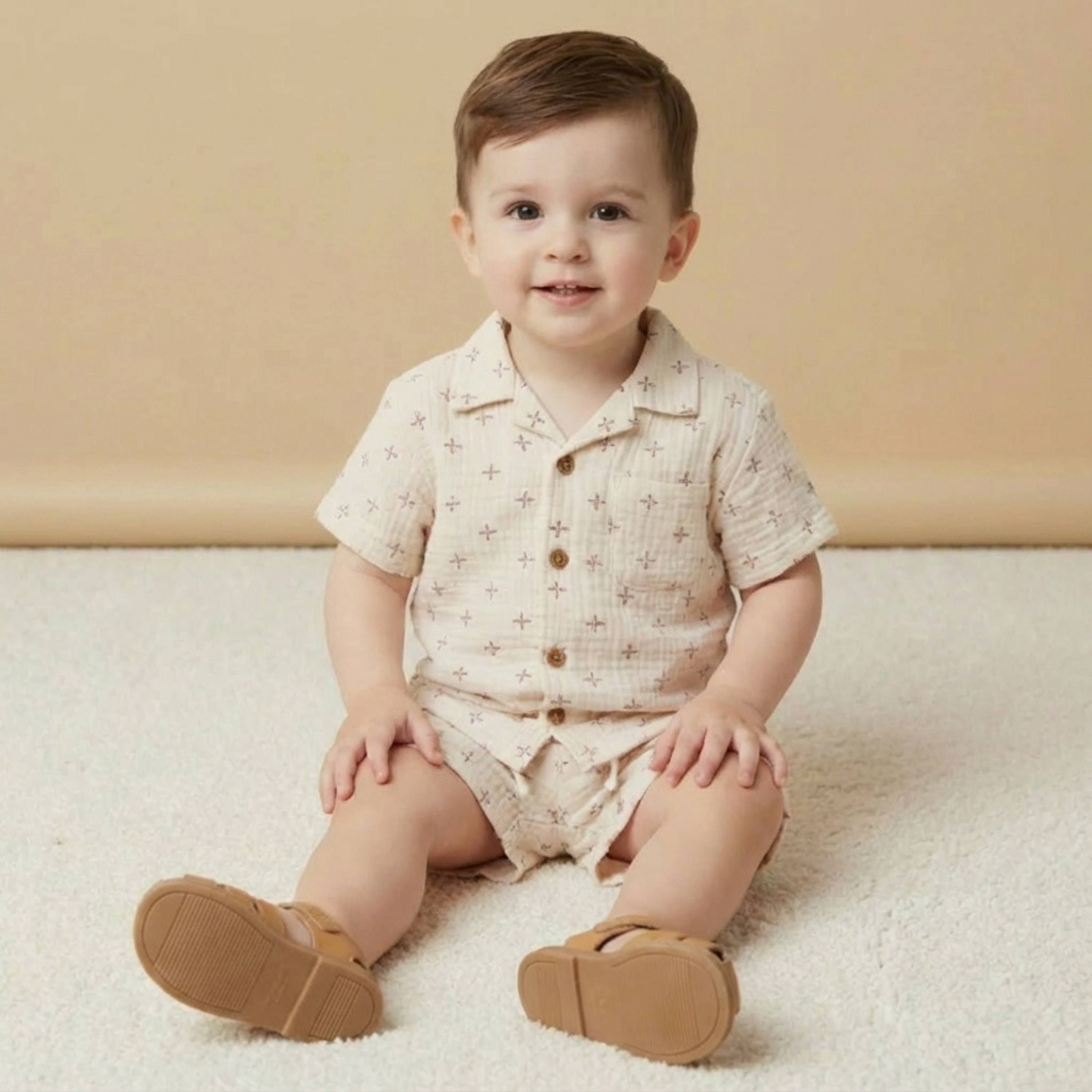 Organic Shirt & Shorts Set - Cross - Aaria Tees Aaria Tees