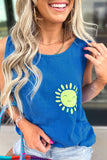 Yellow Cream Flower Graphic Casual Tank Top Aaria Tees