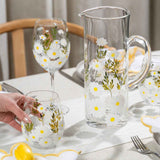 Painted Daisy Wine Glasses Aaria Tees