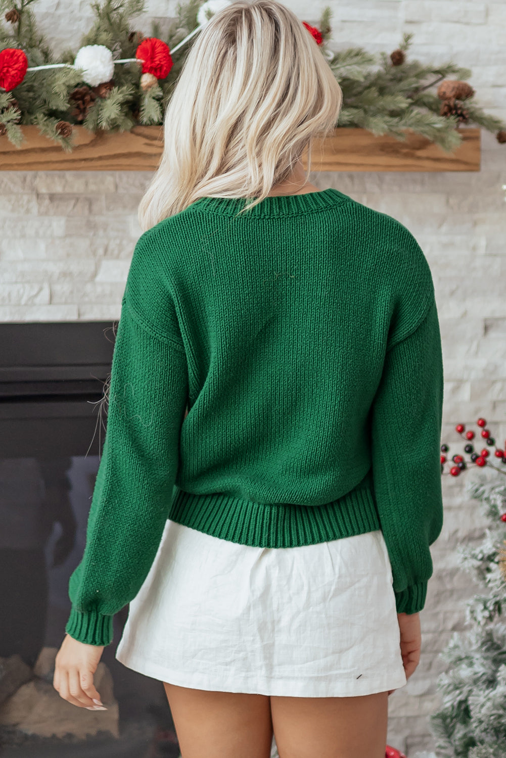 Monamara Bow Graphic Christmas Sweater - Aaria Tees Aaria Tees
