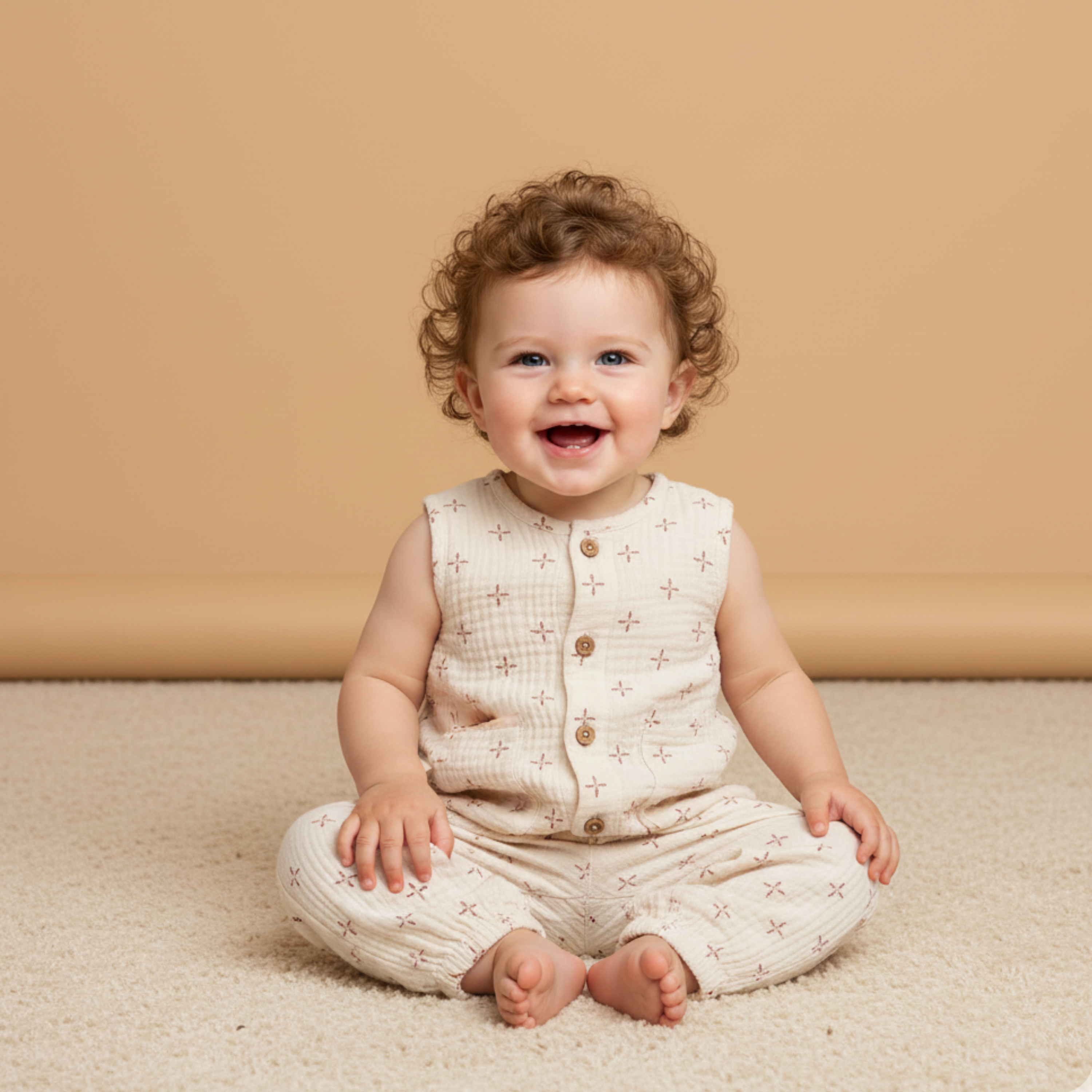 Organic Buttoned Jumpsuit - Cross - Aaria Tees Aaria Tees