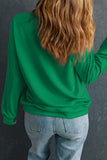 Dark Green Lucky Shamrock Ceramic Clover Sweatshirt Aaria Tees
