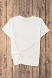 White Cheerful Leopard EASTER Letter Graphic Tee Aaria Tees