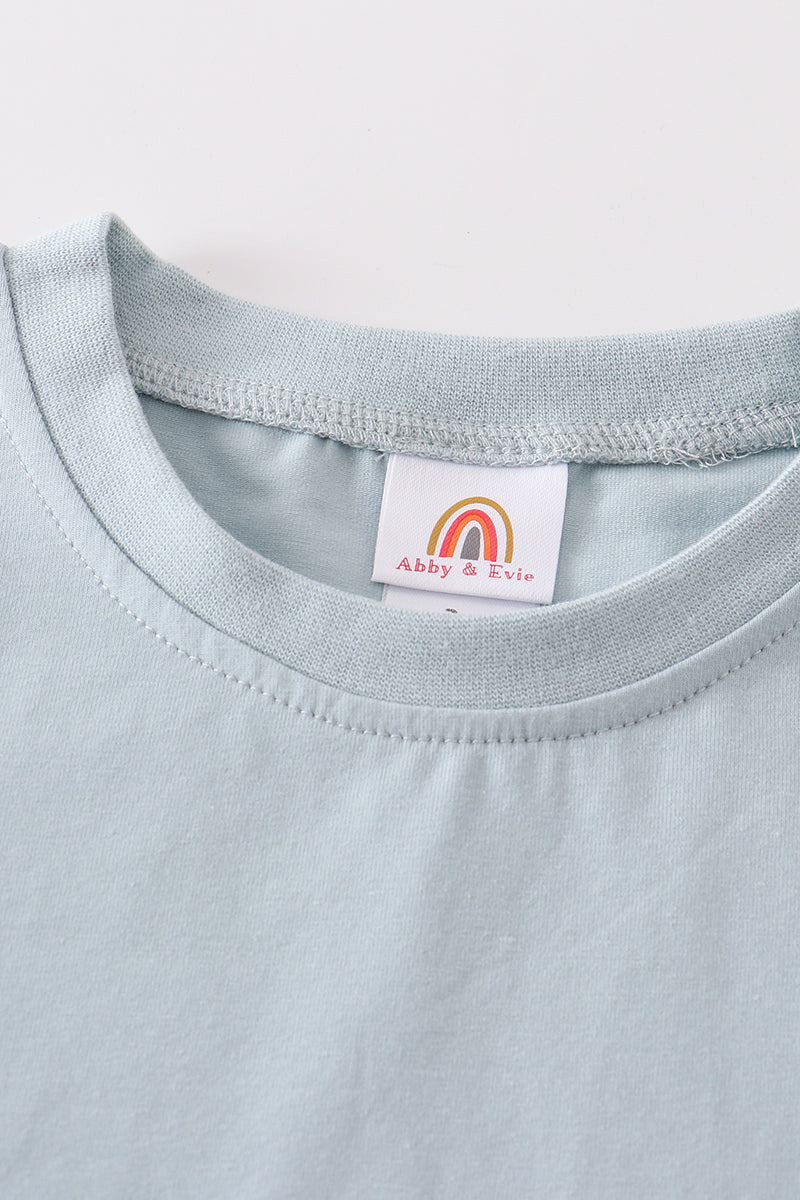 Blue blank basic t-shirt Adult Kids and baby bubble - Aaria Tees Aaria Tees