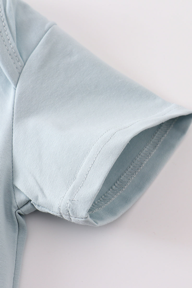 Blue blank basic t-shirt Adult Kids and baby bubble - Aaria Tees Aaria Tees