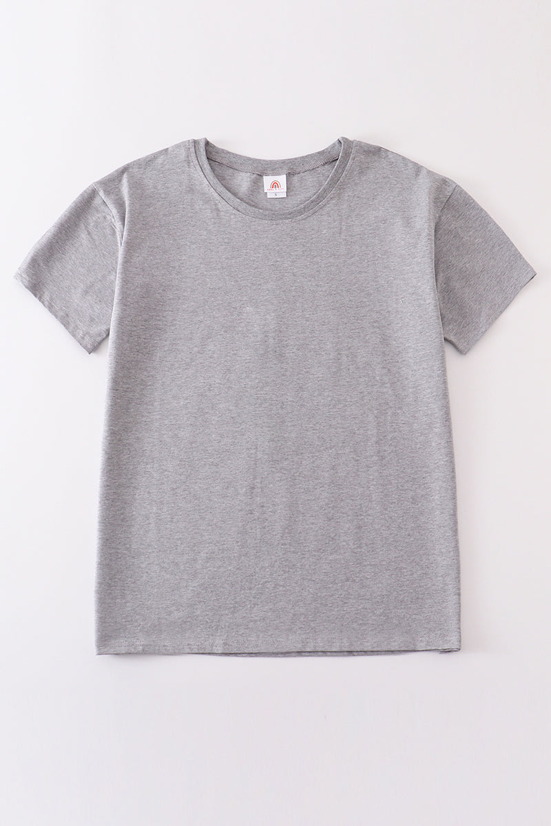 Gray blank basic t-shirt Adult Kids and baby bubble - Aaria Tees Aaria Tees