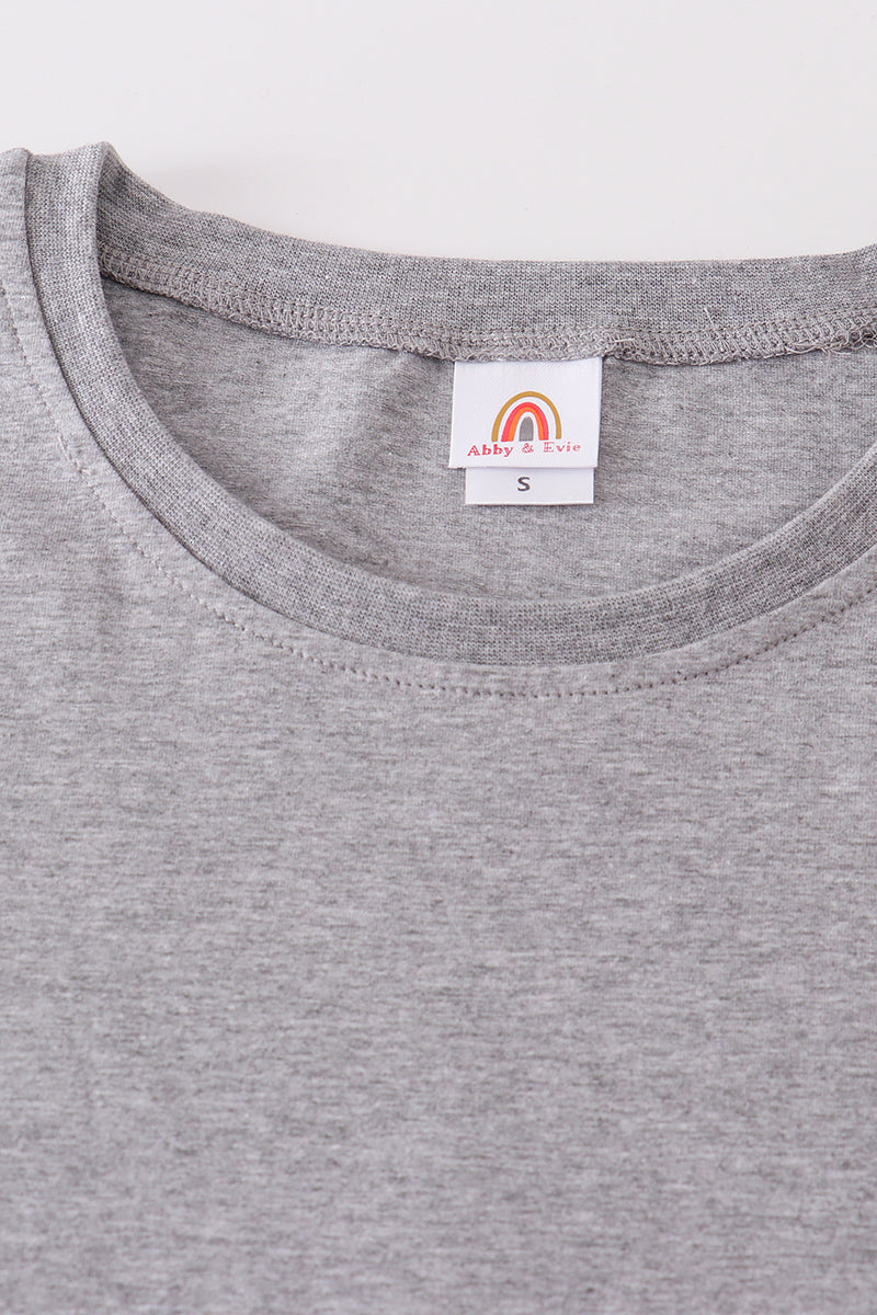 Gray blank basic t-shirt Adult Kids and baby bubble - Aaria Tees Aaria Tees