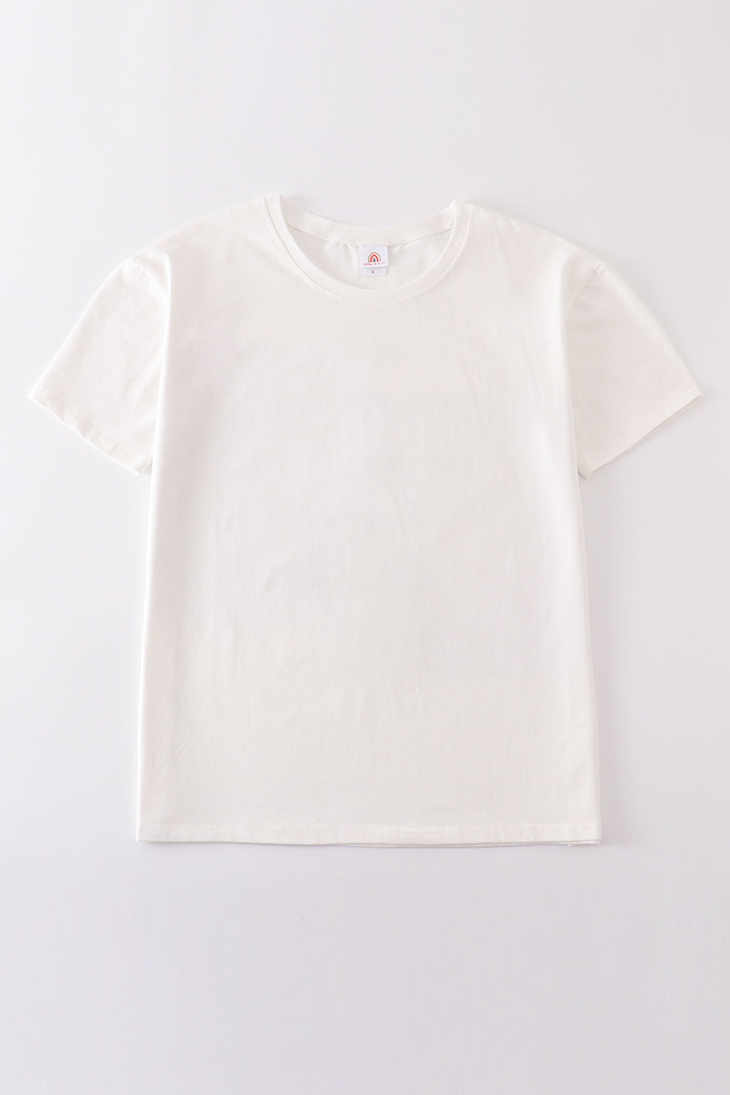 Cream blank basic t-shirt Adult Kids and baby bubble - Aaria Tees Aaria Tees