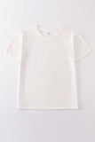 Cream blank basic t-shirt Adult Kids and baby bubble - Aaria Tees Aaria Tees