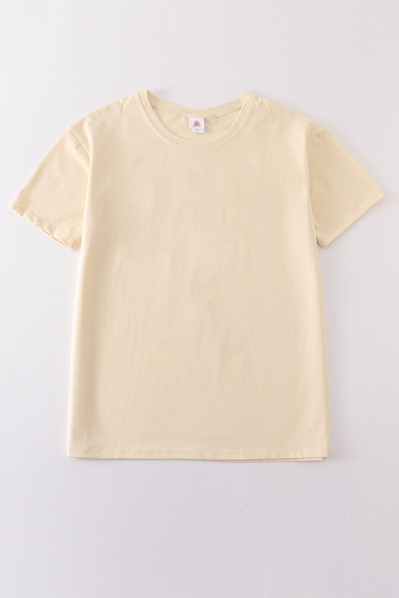 Beige blank basic t-shirt Adult Kids and baby bubble - Aaria Tees Aaria Tees