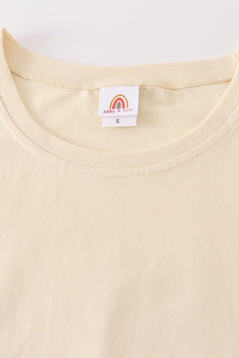 Beige blank basic t-shirt Adult Kids and baby bubble - Aaria Tees Aaria Tees