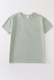 Sage blank basic t-shirt Adult Kids and baby bubble Aaria Tees