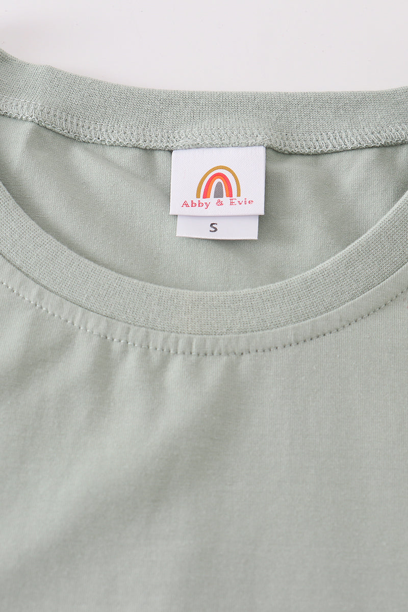 Sage blank basic t-shirt Adult Kids and baby bubble - Aaria Tees Aaria Tees