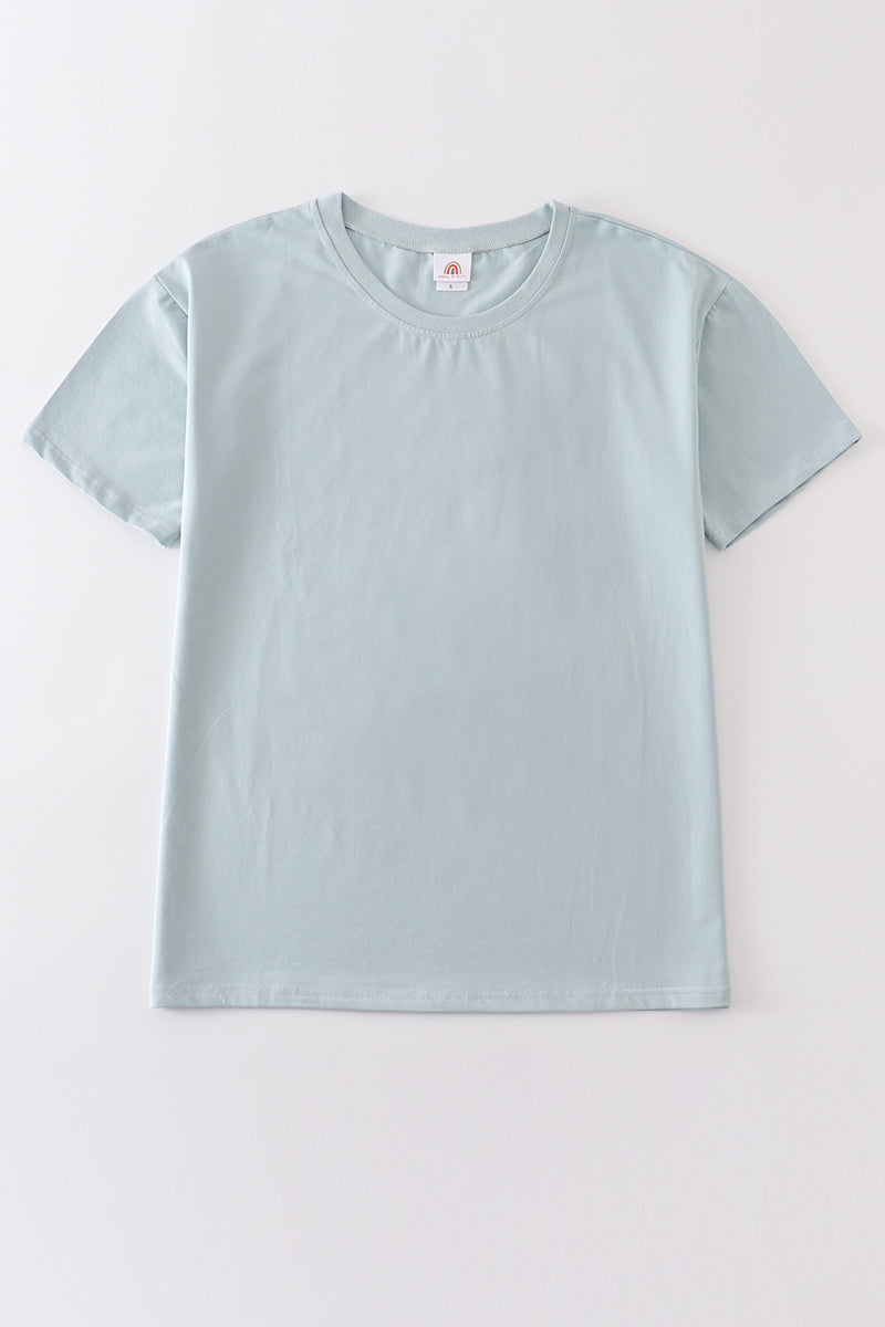 Blue blank basic t-shirt Adult Kids and baby bubble - Aaria Tees Aaria Tees