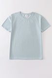 Blue blank basic t-shirt Adult Kids and baby bubble - Aaria Tees Aaria Tees