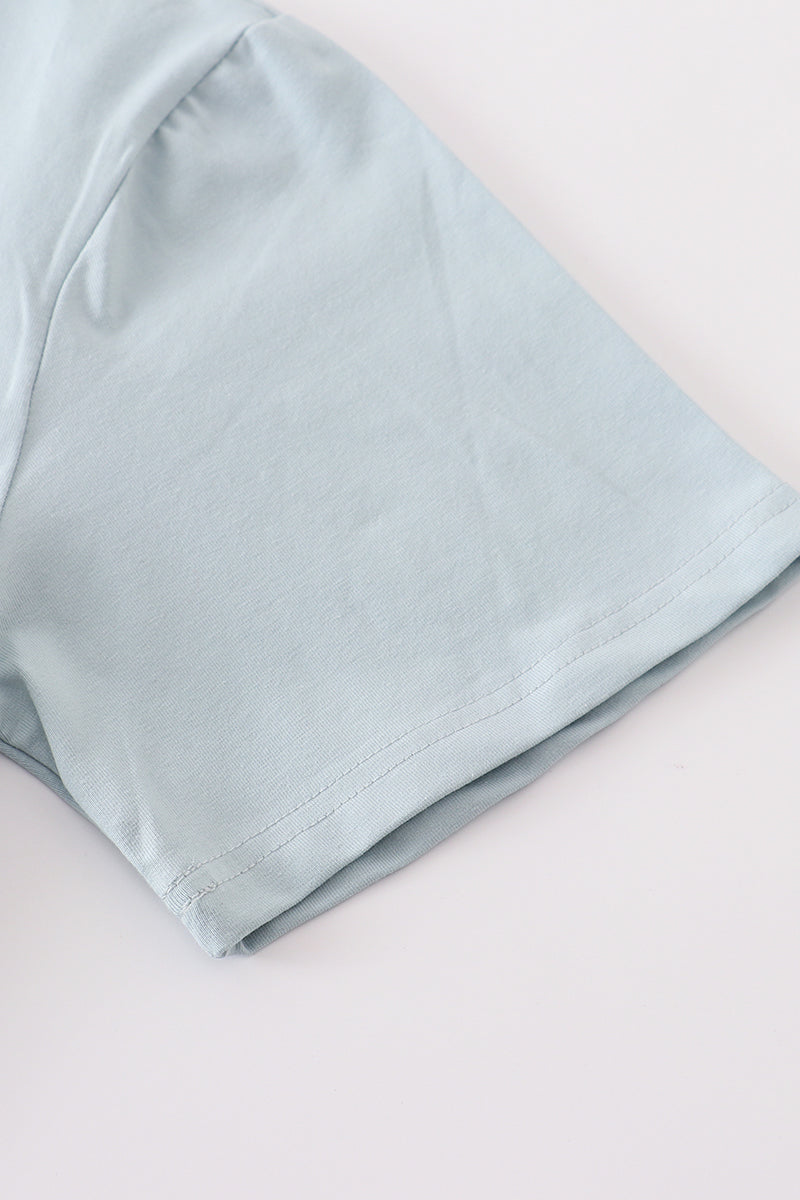 Blue blank basic t-shirt Adult Kids and baby bubble - Aaria Tees Aaria Tees