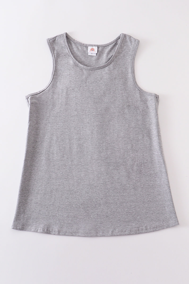Heather grey blank basic kids teens adult tank top - Aaria Tees