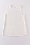 White blank basic kids teens adult tank top Aaria Tees
