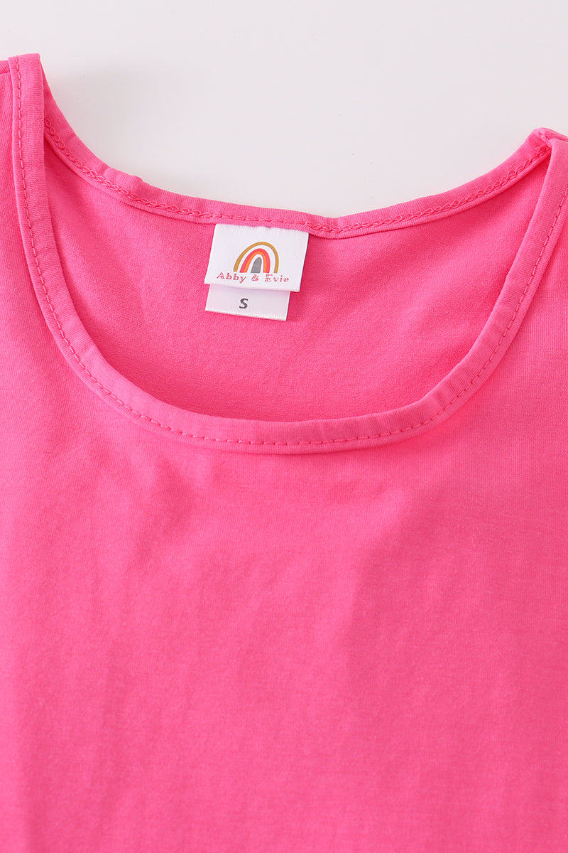 Hot pink blank basic kids teens adult tank top - Aaria Tees Aaria Tees