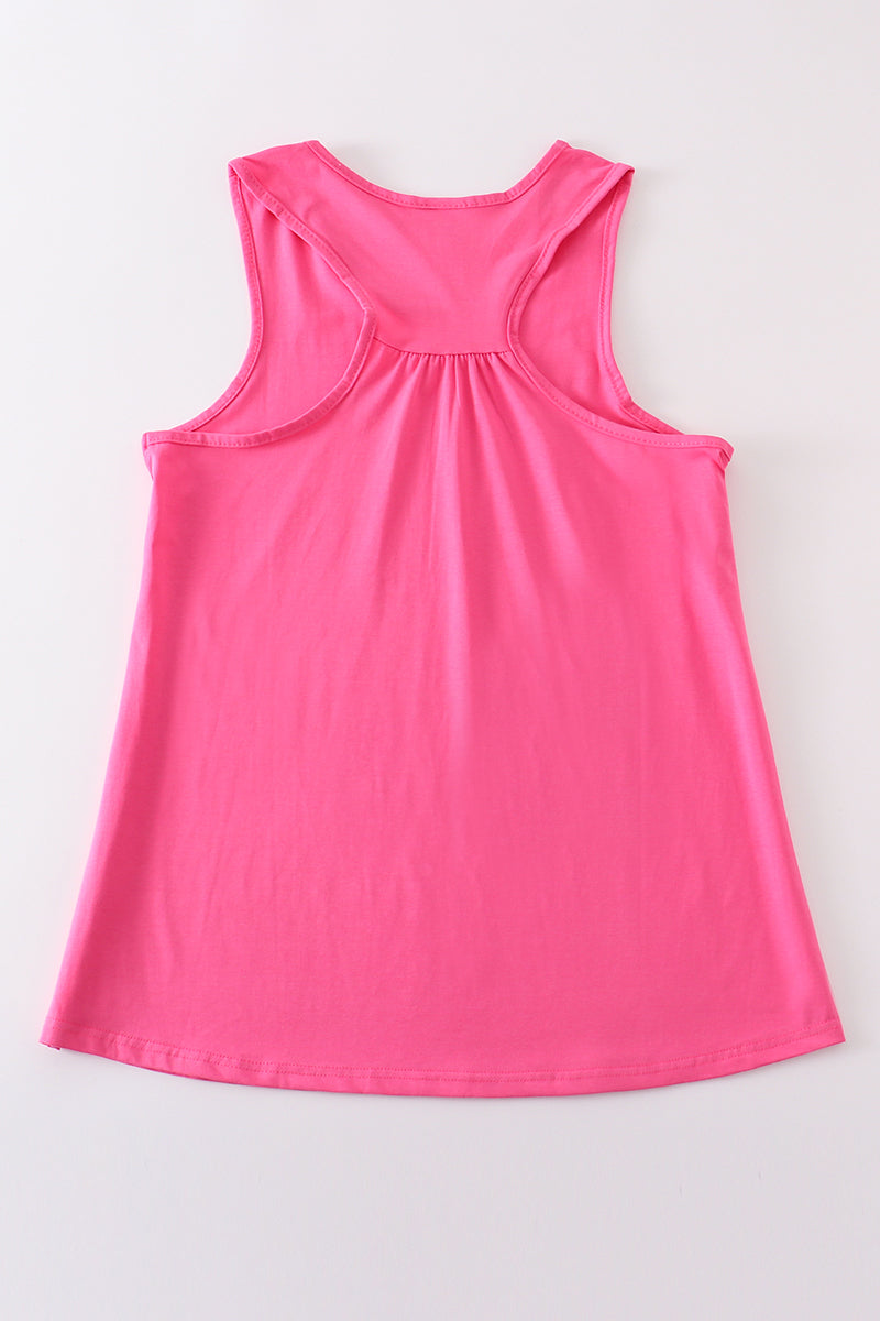 Hot pink blank basic kids teens adult tank top - Aaria Tees Aaria Tees