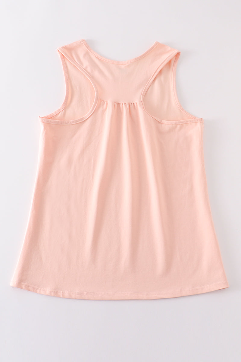 Peach blank basic kids teens adult tank top - Aaria Tees Aaria Tees