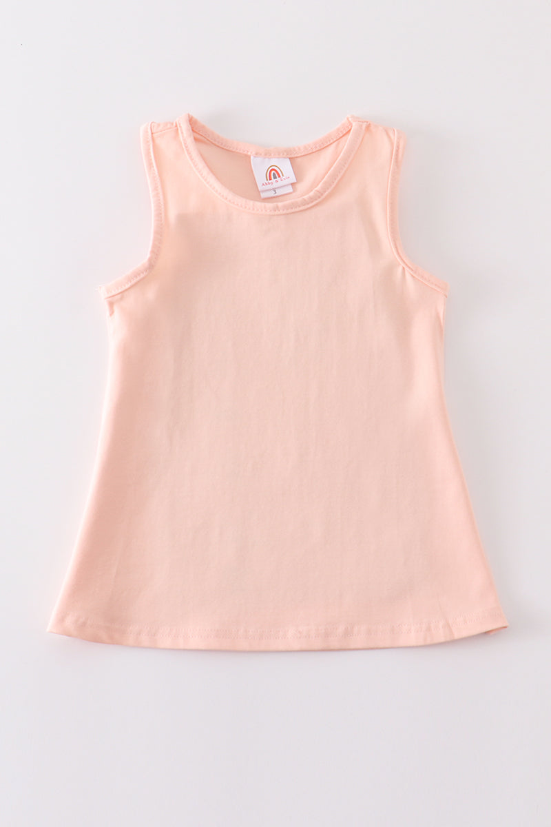 Peach blank basic kids teens adult tank top - Aaria Tees