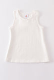 White blank basic kids teens adult tank top Aaria Tees
