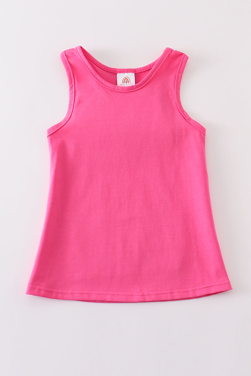 Hot pink blank basic kids teens adult tank top - Aaria Tees Aaria Tees