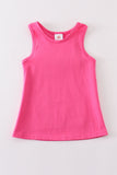 Hot pink blank basic kids teens adult tank top - Aaria Tees Aaria Tees