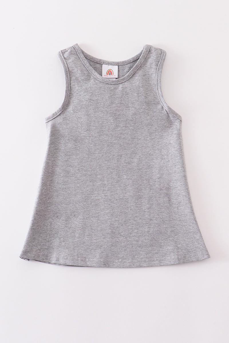 Heather grey blank basic kids teens adult tank top - Aaria Tees Aaria Tees