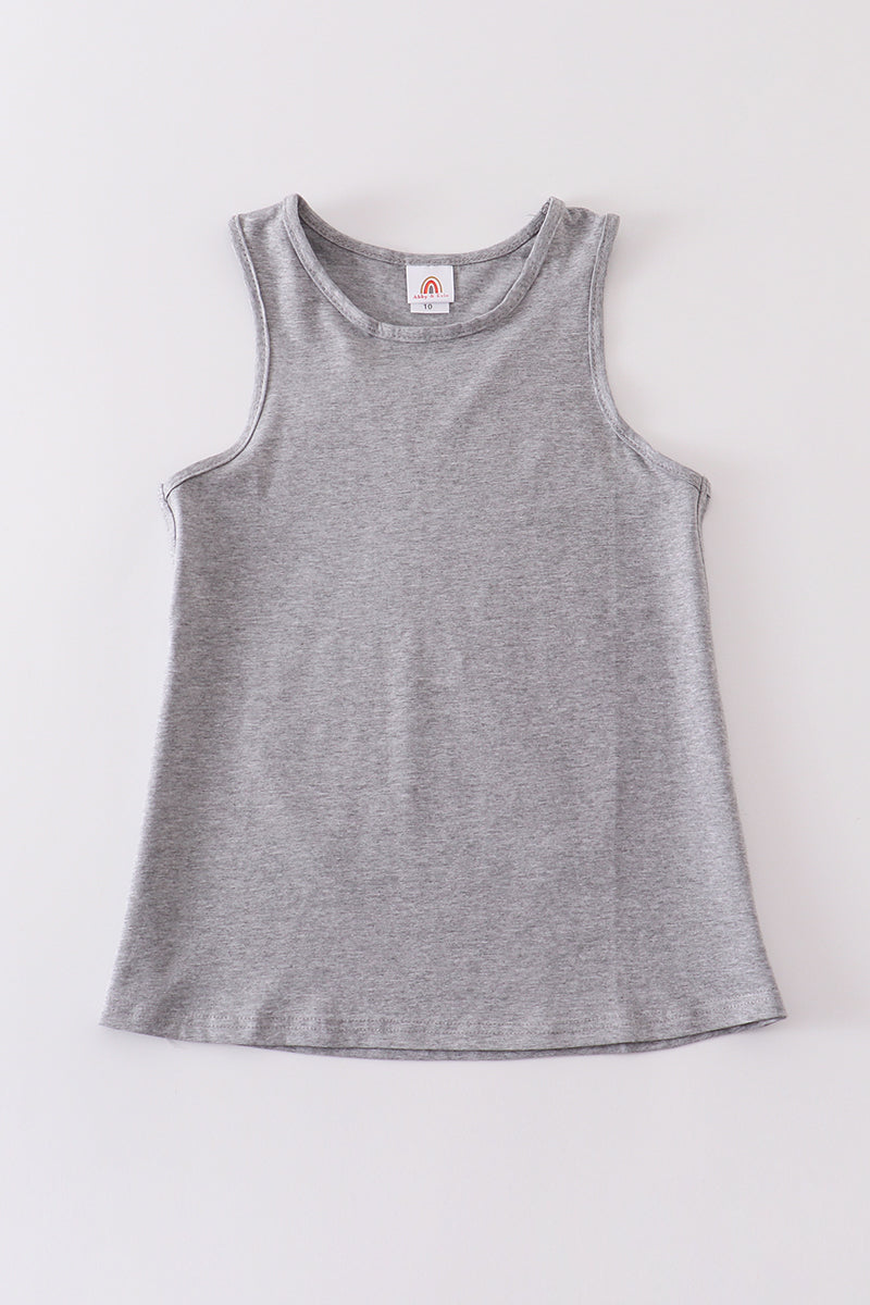 Heather grey blank basic kids teens adult tank top - Aaria Tees Aaria Tees