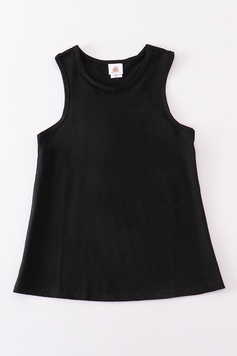 Black blank basic kids teens adult tank top - Aaria Tees Aaria Tees