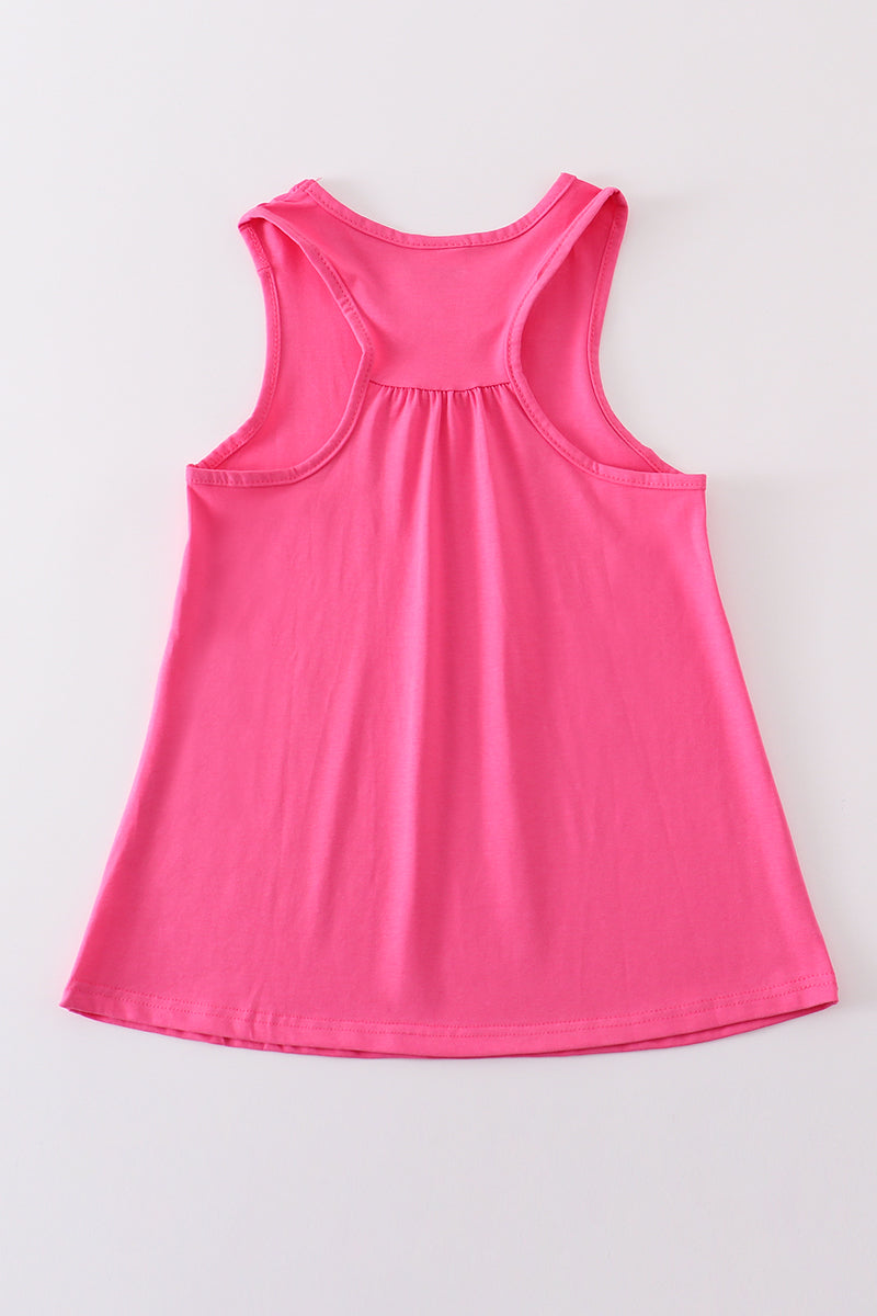 Hot pink blank basic kids teens adult tank top - Aaria Tees Aaria Tees