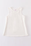 White blank basic kids teens adult tank top Aaria Tees
