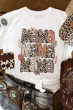 White Floral Leopard MaMa Graphic Mothers Day T Shirt Aaria Tees